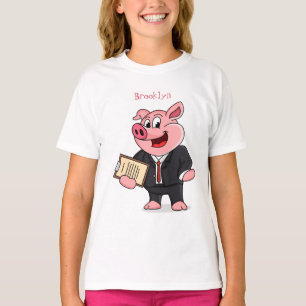 Camiseta Porco engraçado em desenhos animados