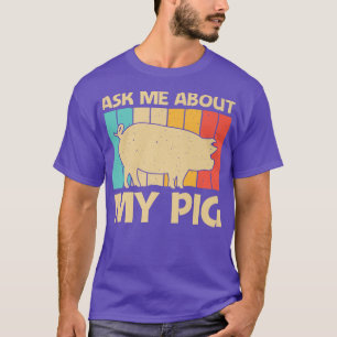 Camiseta Porco Engraçado Para Homens Amante de os animais B