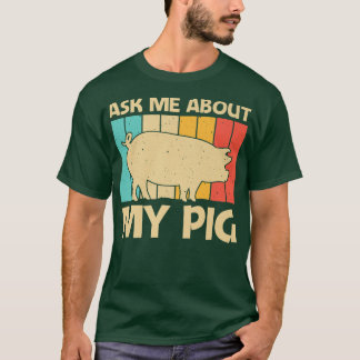Camiseta Porco Engraçado Para Homens Amante de os animais B