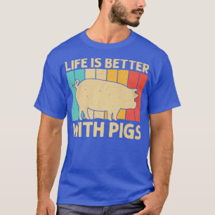 Camiseta Porco Engraçado Para Homens Amante de os animais B