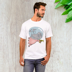 Camiseta Porco Espacial com Arma de Raios Astronauta Divert