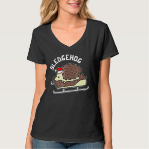 Camiseta Porco-Espinho Animal Fofo Piada de Natal Engraçada