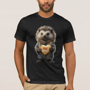 Camiseta Porco-espinho de Abraços Grátis Divertidos e Engra