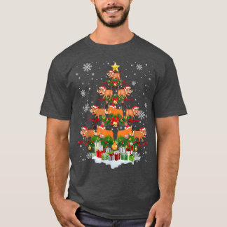 Camiseta Porco-espinho do Papai Noel Luzes da árvore de Nat
