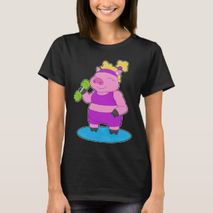 Camiseta Porco Fisiculturista Haltere Musculação