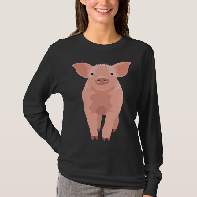 Camiseta porco fofo (Frente)