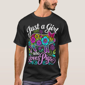 Camiseta Porco Fofo Apenas Uma Garota Que Ama Porcos