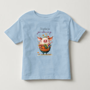 Camiseta Porco Fofo Caprichoso "Eu Preferiria Estar Jardine