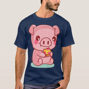 Camiseta Porco Gelado Comendo Pizza Engraçada Papoila Teto