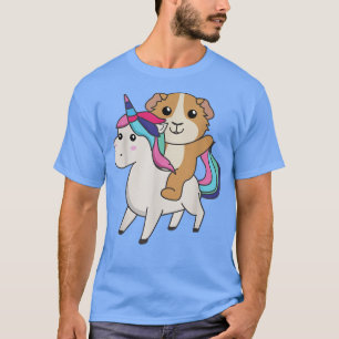 Camiseta Porco Guiné No Unicórnio Rainbow Cute Guiné Pig T-