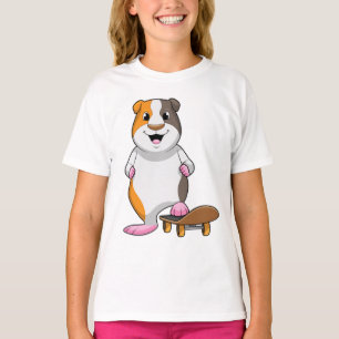 Camiseta Porco-guineense como Patinador com skate