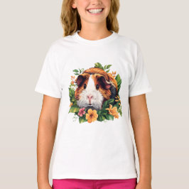 Camiseta Porco-guineense entre flores