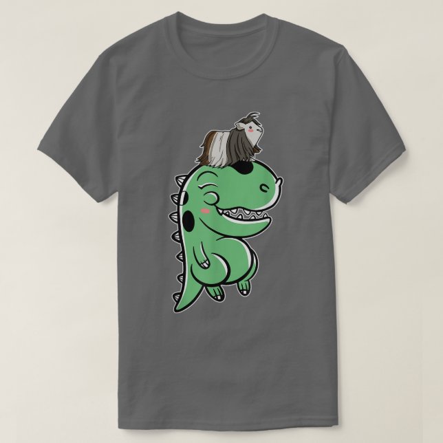 Camiseta Porco-guineense Na Porca Do Dinossauro (Frente do Design)