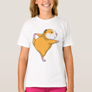 Camiseta Porco-guineense no exercício do estresse de Yoga