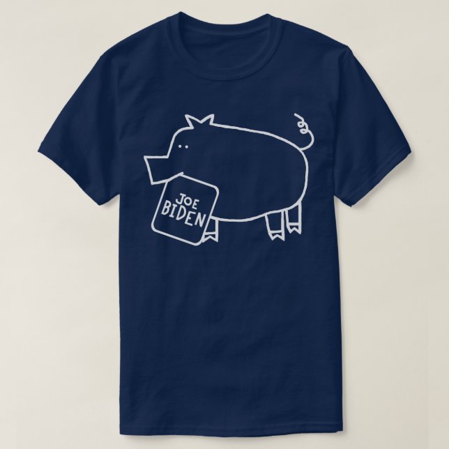 Camiseta Porco Mínimo em Cute com Sinal de Joe (Frente do Design)