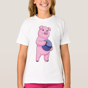Camiseta Porco na Boliche com Bola de boliche