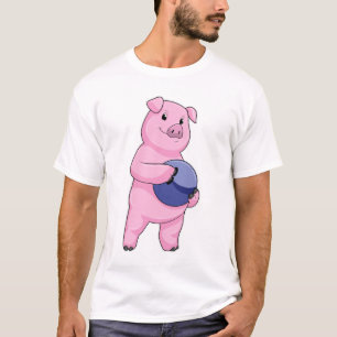 Camiseta Porco na Boliche com Bola de boliche