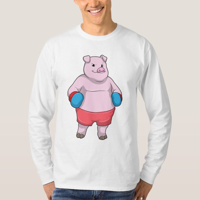 Camiseta Porco na caixa com luvas in a box (Frente)