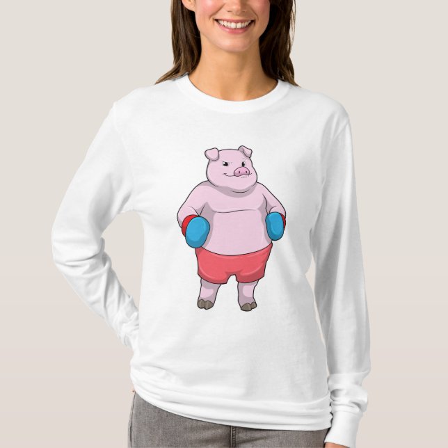Camiseta Porco na caixa com luvas in a box (Frente)