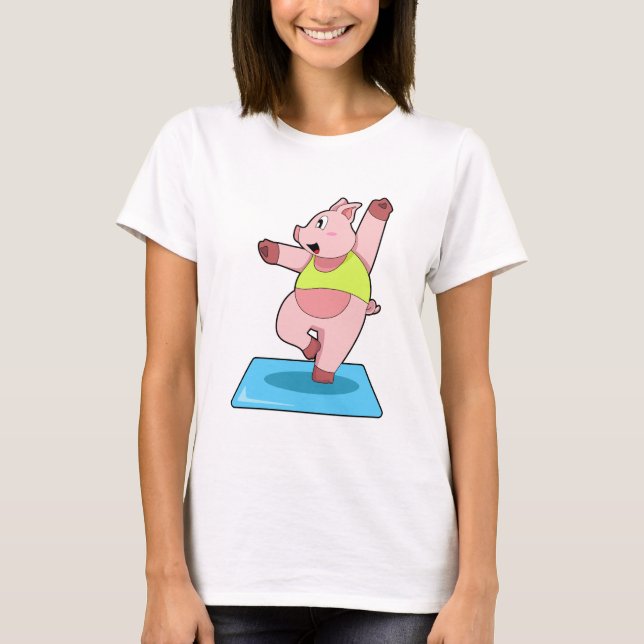 Camiseta Porco na Malhação de Yoga (Frente)