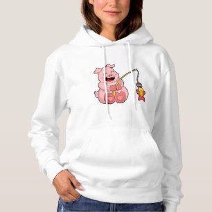 Camiseta Porco na pesca com peixes