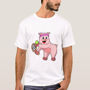 Camiseta Porco na Tênis com suporte de Tênis