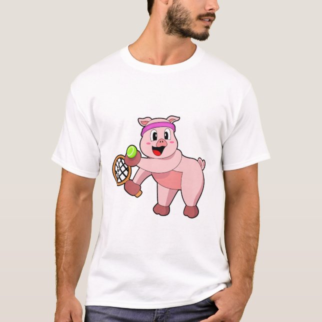 Camiseta Porco na Tênis com suporte de Tênis (Frente)