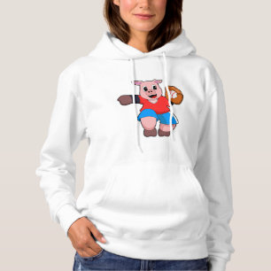 Camiseta Porco no Baseball com luva de Baseball