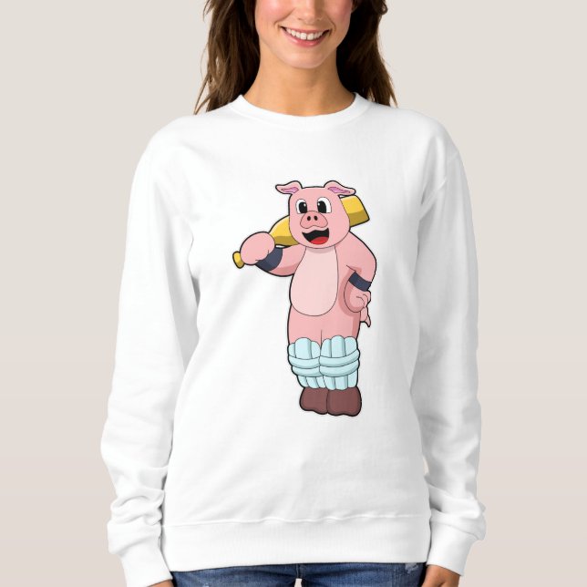 Camiseta Porco no Cricket com morcego de Cricket (Frente)