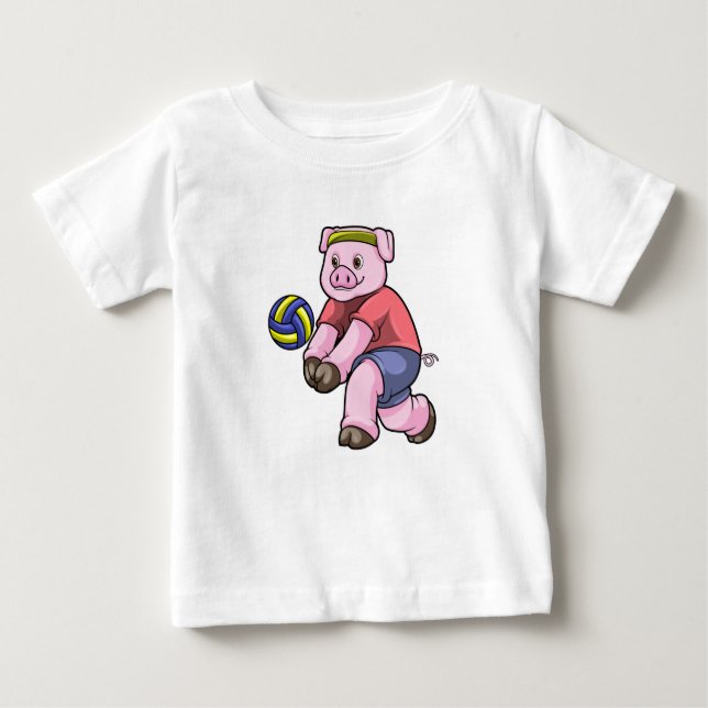 Camiseta Porco no Esporte com Voleibol (Frente)