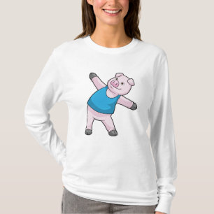 Camiseta Porco no Yoga Stretching