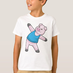 Camiseta Porco no Yoga Stretching