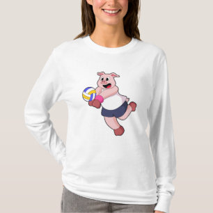 Camiseta Porco nos Esportes de Voleibol