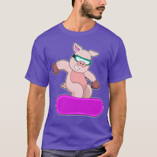 Camiseta Porco nos óculos de Esqui Desportivos de Snowboard