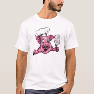 Camiseta Porco O Maníaco Hamicidal Arte De Porco Chef Engra