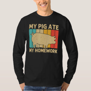 Camiseta Porco Para Crianças Meninos Bacon Animal Suinocu