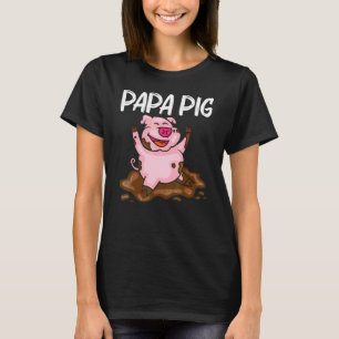 Camiseta Porco Para Homens Pai Porco Fazendeiro Animal de F