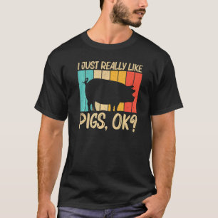 Camiseta Porco Para Homens Porco Explorador De Fazendas