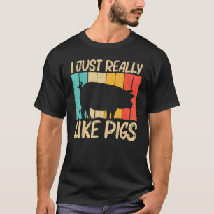Camiseta Porco Para Homens Porco Explorador De Fazendas