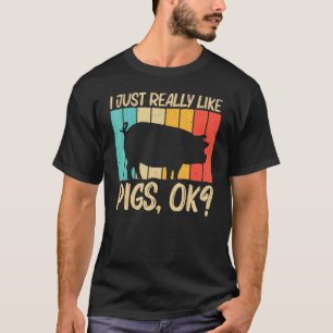 Camiseta Porco Para Homens Suínos Explorando Fazendas Agríc