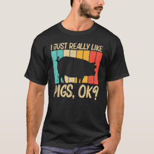 Camiseta Porco Para Homens Suínos Explorando Fazendas Agríc