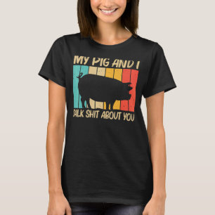 Camiseta Porco Para Homens Suínos Explorando Fazendas Agríc