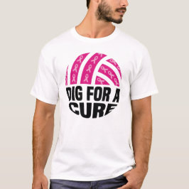 Camiseta Porco Para Um Cancer De Voleibol Curto Outubro Aw