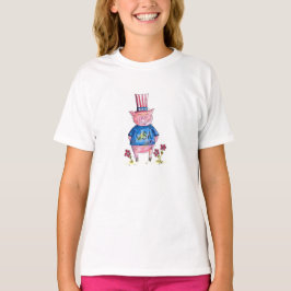 Camiseta Porco Patriótico Fofo e Caprichoso