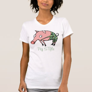 Camiseta porco Pigão engraçado STYle nas calças