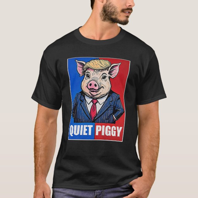 Camiseta Porco Político Silencioso Meme  (Frente)