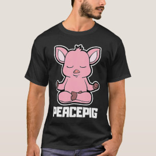 Camiseta Porco Porco Paz Porco Yoga Posição Animal Vintage 