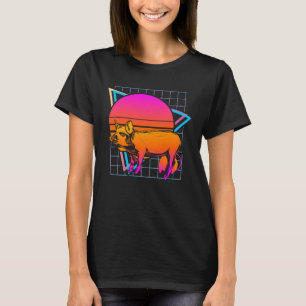 Camiseta Porco Retro 80s Estilo Vintage Fazenda Animal