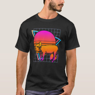 Camiseta Porco Retro Estilo Anos 80 Animal de Fazenda Vinta