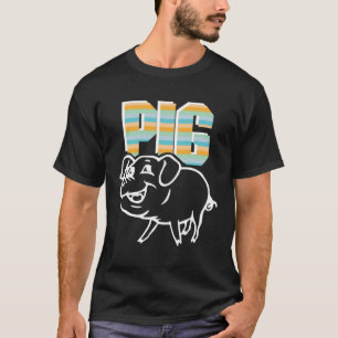 Camiseta Porco Retro  Fazendeiro Fofo Agricultura Para Home